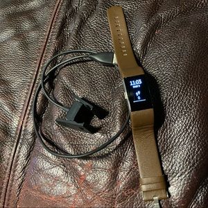 SOLD Fitbit Charge 2, M/L Genuine Leather wristband